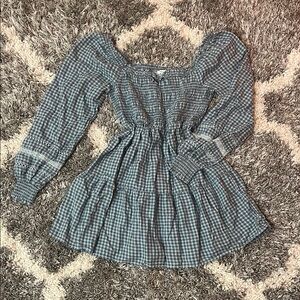 American Eagle Outfitters Blue Plaid Dress